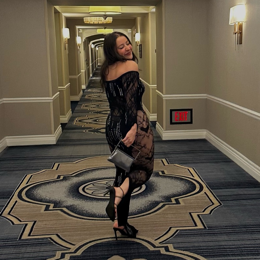 Black Lace Off-Shoulder Dress